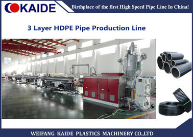 20-110mm 3 ชั้นร่วมรีดท่อ HDPE สายการผลิต / ท่อ HDPE เครื่องทำ